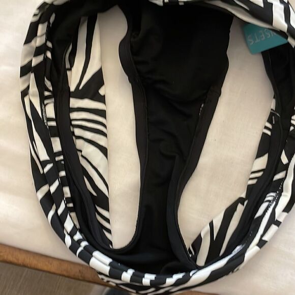 SUNSETS BLACK AND WHITE BIKINI BOTTOM.  NEW - Picture 2 of 8